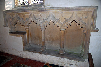 Sedilia on the south side of the chancel February 2012